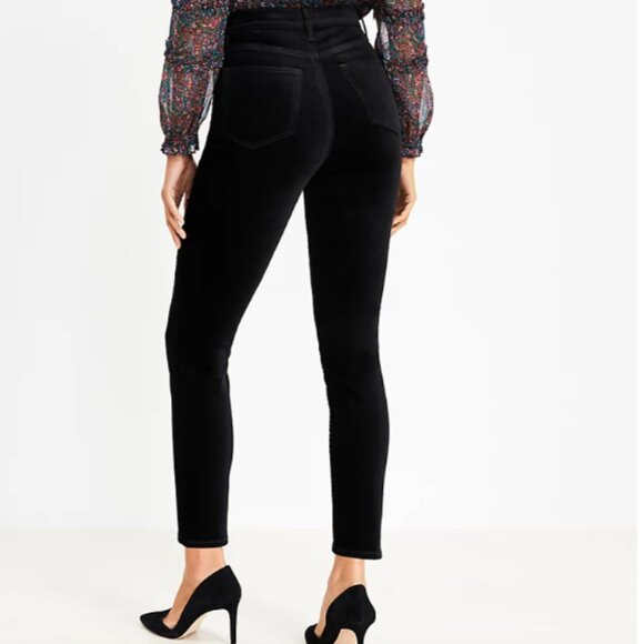 Loft Curvy Velvet Skinny Jeans Black Sz 26 NWT - Picture 5 of 5